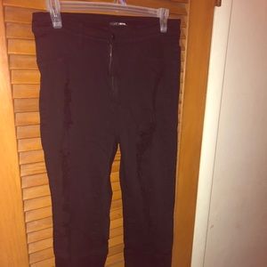 Black distressed jeans